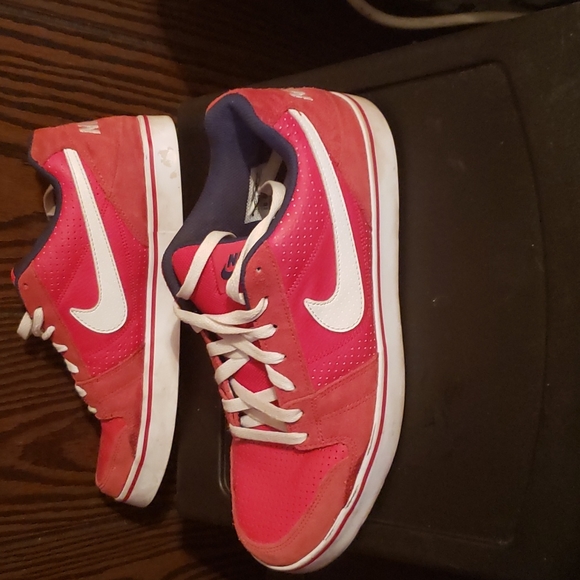 Red Leather Nikes - Picture 2 of 4